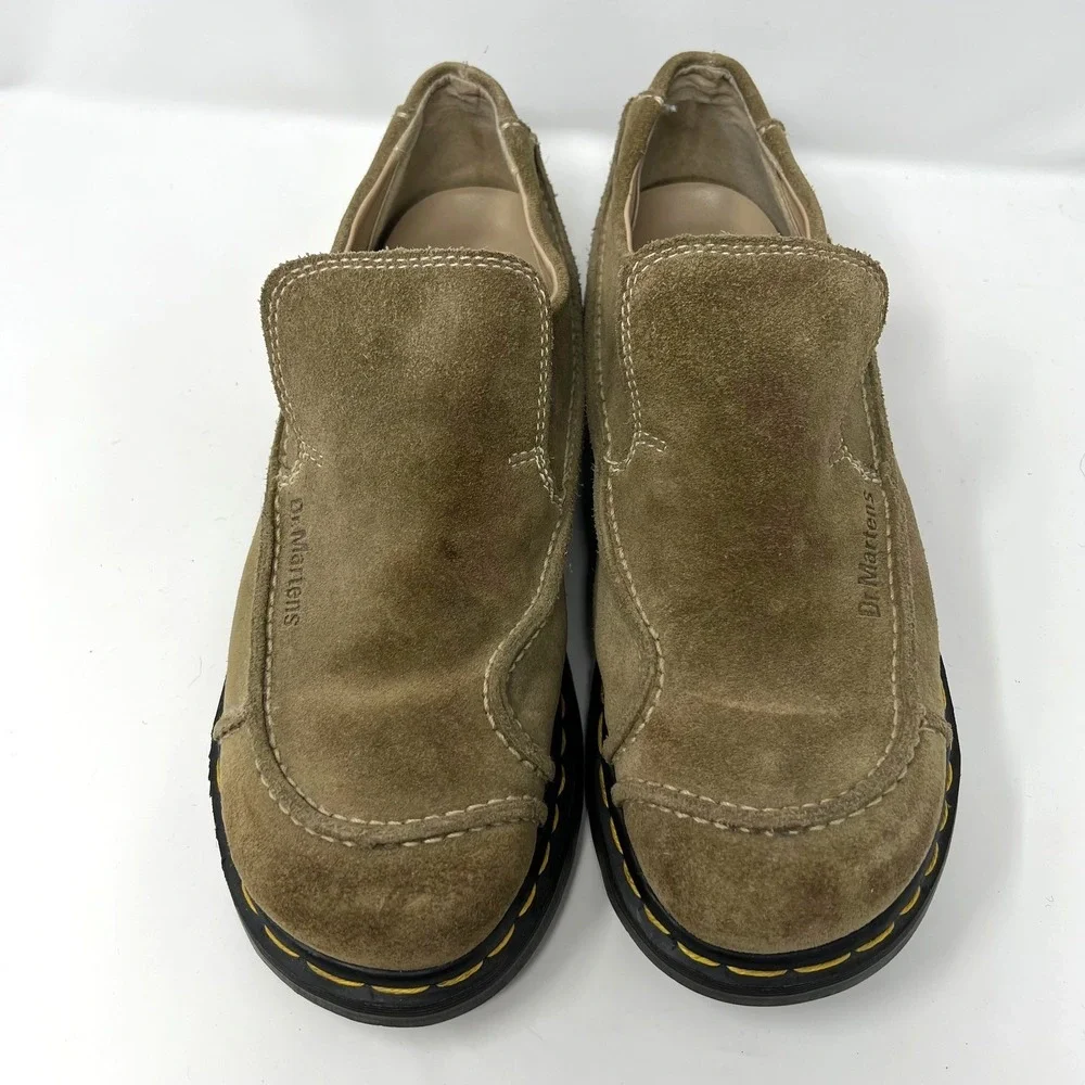 Dr Martens Men's Brown Slip-On Suede Loafers Size 8UK HTF‎ Y2K Made in England